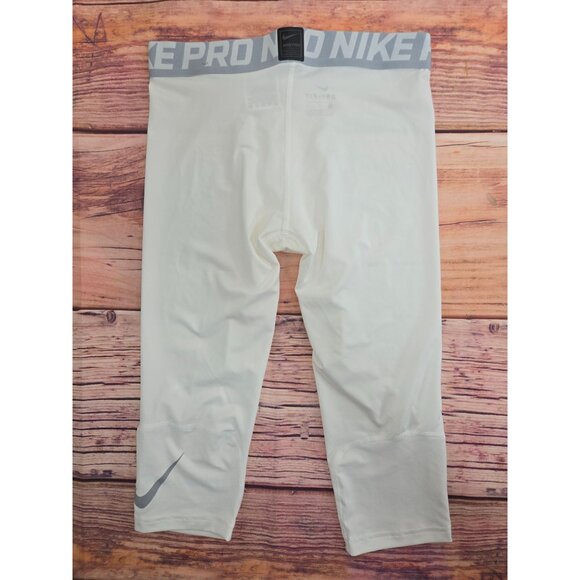 Nike Pro Dri-FIT White Compression Tights Large - Picture 2 of 9
